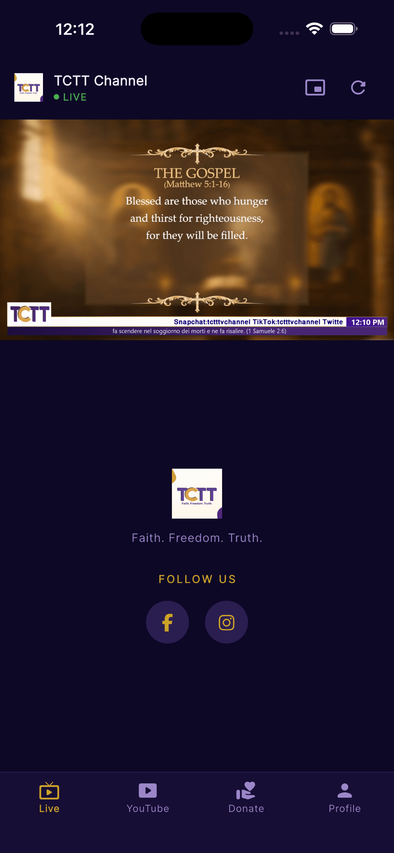 TCTT TV app — Watch live